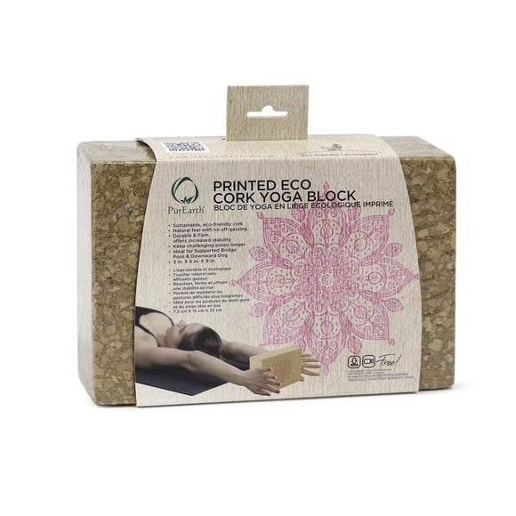 PurEarth Printed Eco Cork Yoga Block