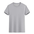 thumbnail image 4 of Viluyesy T-Shirt Décontracté pour Homme à Col Rond, Ample, Uni, Extensible, Muscle, Manches Courtes, Gris, P, 4 of 6