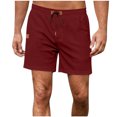 thumbnail image 2 of EOYWHK Mens Workout Shorts Cotton Linen Athletic Gym Shorts Elastic Waist Drawstring with Pockets, 2 of 8