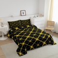 thumbnail image 3 of Erosebridal Neon Geometric Bedding Sets Twin with Comforter, Yellow Abstract Duvet Insert, Futuristic Honeycomb Decor, Reversible, 3 of 8