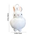 thumbnail image 3 of Fluffy Rabbit Keychain Pendant Soft Plush Toy Backpack Charm White Metal Hook Attachment Car Accessory Gift Decorative Item Lightweight Portable Fur Simulation Y-464 White, 3 of 7