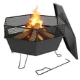 thumbnail image 1 of Outdoor Fire Pit with Fire Poker, Foldable Wood Burning Firepits, Black, 1 of 10