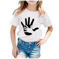 thumbnail image 2 of TZEWGL Graphic Printed Pink Color Short Sleeve Crewneck Tops For Kid Clothes For Girls Boys size 10-11T, 2 of 4