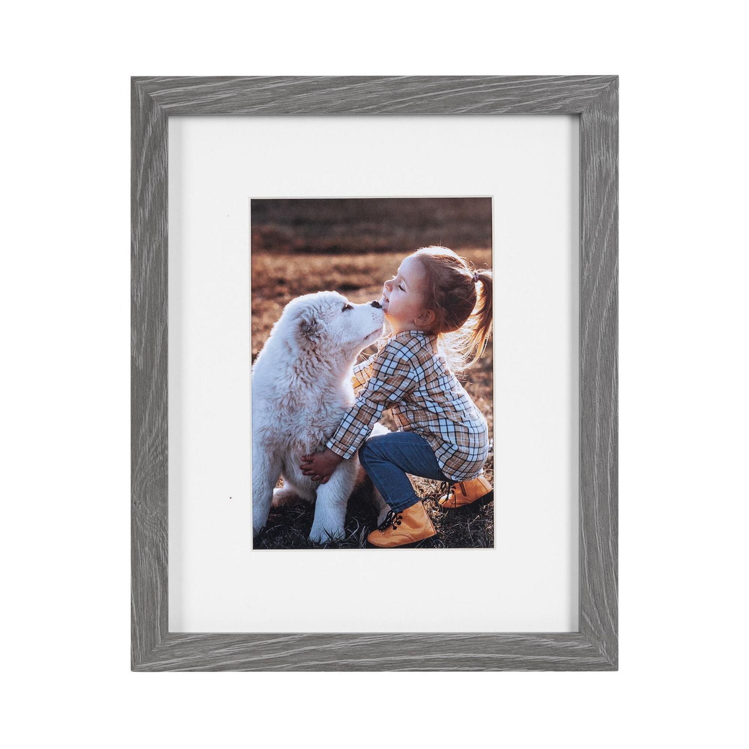 Cadre photo galerie hometrends Gris de 20,3 cm x 25,4 cm avec passe-partout de 12,7 cm x 17,8 cm