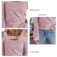 thumbnail image 3 of Casual Blouse, Women Cold Shoulder Top Solid Color  For Daily Wear Pink L, 3 of 6
