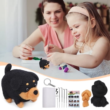 EGNMCR Needle Felting Kit Animals Needle Felting Kits For Beginners Dog DIY Felting Wool And Needles Set With Instruction For Needle Felting Crafts DIY craft