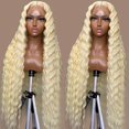 thumbnail image 4 of Lace Front Wig Transparent Frontal Glueless Human Hair for Black Women, 4 of 8
