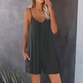 thumbnail image 2 of Timegard Womens Rompers Deep V Neck Ruffle Spaghetti Strap Sleeveless Short Loose Jumpsuit Comfy Solid Color, 2 of 5