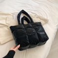thumbnail image 2 of Women Light Shopping Bag Solid Color Large Capacity Soft Ladies Girls Trendy Bag, 2 of 9