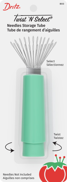 Tube de rangement pour aiguilles Dritz Twist N' Select pour aiguilles jusqu'à 2-1/4", 1 unité, vert
