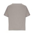 thumbnail image 4 of Timegard Hauts pour Femmes Été Coton Lin Manches Courtes Col Rond Léger T-Shirt Basique Décontracté Ample Hauts, 4 of 6