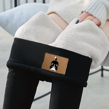 TIMIFIS Fleece Lined Leggings Women Black Joggers for Women Fashion Casual Women Span Ladies Leggings High Waist Keep Warm Long Pants