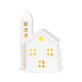 thumbnail image 1 of White Ceramic LED House | Christmas Village Light Up Festive House Ornament, 1 of 8