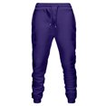 thumbnail image 1 of Men Casual Pants Elastic Waist Drawstring Outdoor Solid Color Trousers Fall Classic Comfy Taper Leg Street Pant Purple M, 1 of 4