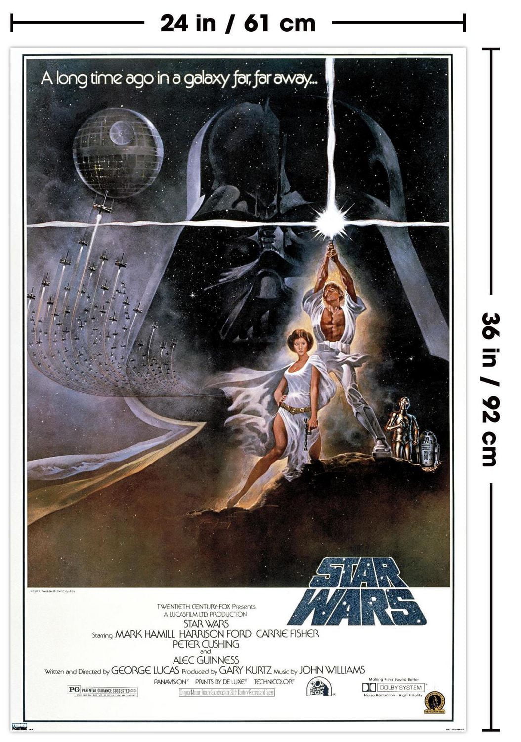 24X36 Star Wars: A New Hope - Original One Sheet Wall Poster, 24" x 36"