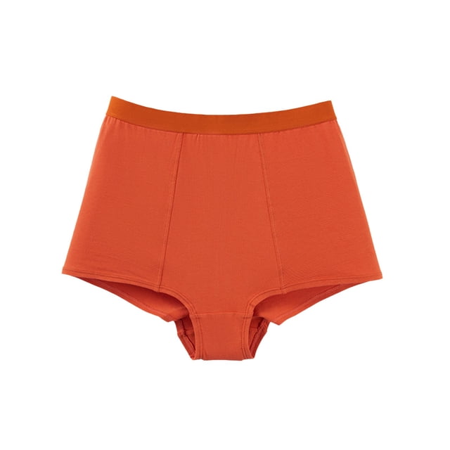 Swstbby Womens Briefs, Women Fashion Solid Color High Waist Boxers Leisure Breathable Briefs Orange M