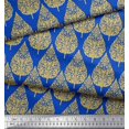 thumbnail image 3 of Soimoi Poly Georgette Fabric Floral & Flying Swan Block Print Fabric by The Yard 42 Inch Wide, 3 of 3