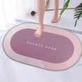 thumbnail image 4 of Bath Rug | Super Absorbent Non Slip Washable Bathroom Mat | Quick Dry Silica Gel Backing | Low Pile Modern Polyester | For Shower Bathtub Sink Door | 15.8x23.6in - Gray Blue Pink, 4 of 7