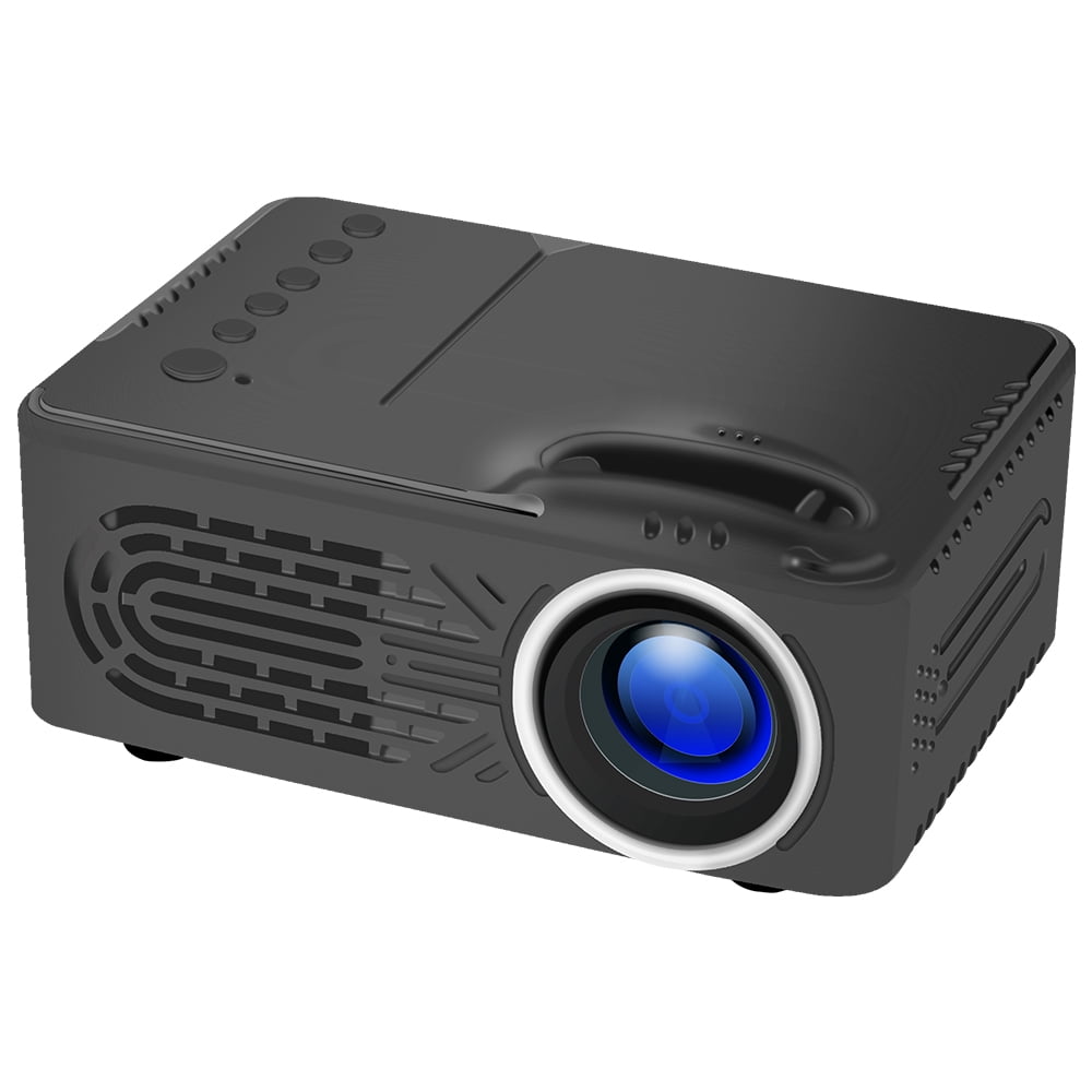 LCD Portable Mini Projector, 5V 2A Port TF AV Earphone USB Connector LCD Image SD Slot Remote Mini LED Projector