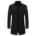 thumbnail image 1 of Veste Longue Noire pour Homme Blazer Ensembles pour Homme Col Roulé Doublée en Molleton Sherpa Travail Bureau Chic Décontracté Uniforme Basique Hiver Automne Blazer 2025 Vêtements Tendance 4TG, 1 of 8