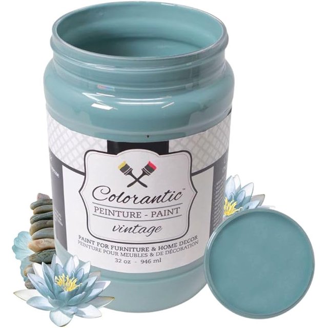 COLORANTIC | Zen Chalk Paint | An inspiring vintage blue grey | DIY Furniture Makeover & Home Decor | Matte Finish | 32 oz