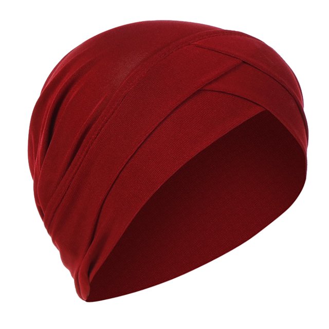 CEHVOM Women Solid India Hat Muslim Ruffle Cancer Chemo Beanie Turban Wrap Scarf Cap