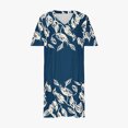 thumbnail image 4 of Pisexur Robes d'Été pour Femmes Mode à Imprimé Floral Robe Soleil Décontractée Ample à Col en V à Manches Courtes Robes T-Shirt Fluides Surdimensionnées Robe de Plage avec Poches Grande Taille Robe Mi-Mollet L-5TG, 4 of 5