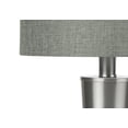 thumbnail image 3 of Monarch Specialties Lighting, Set Of 2, 24"h, Table Lamp, Usb Port Included, Nickel Metal, Grey Shade, Contemporary, 3 of 6