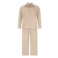 thumbnail image 4 of XZNGL Spring And Summer Two-piece Color-blocking Single-breasted Long-sleeved Lapel Shirt Shorts Loose Fashion Casual Suit, 4 of 9