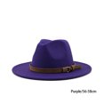 thumbnail image 3 of QualitChoice Woman Fedoras Hat Cap Female Comfortable Breathable Solid Color Winter Caps Purple 56-58cm, 3 of 6