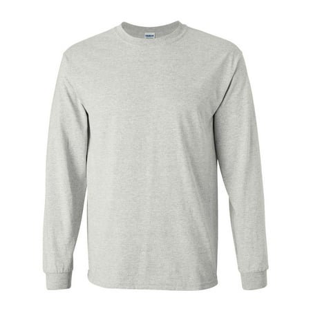 Gildan Ultra Cotton® T-Shirt à Manches Longues 2400 de Couleur Gris Neutre, avec un Col Rond Classique et des Manches Longues. Fabriqué en Tissu de Coton durable, Idéal pour les Vêtements de Sport, les Vêtements d'Entraînement Ou la Superposition Lors d'Activités Extérieures.