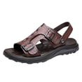 thumbnail image 1 of Brown Mens Sandals Integrated Design Breathable Non Slip Soft Sole Thick Sole For Casual Wear And Outdoor Use In Spring Summer Seasons Size 42, 1 of 9