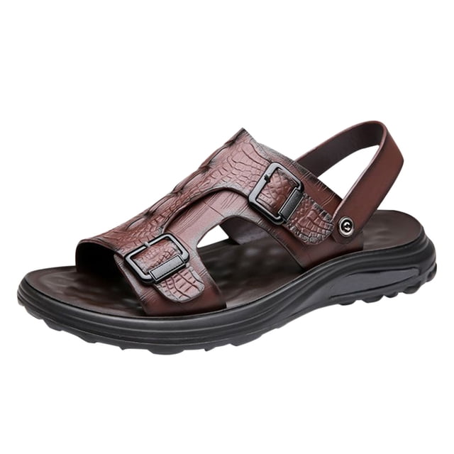 Brown Mens Sandals Integrated Design Breathable Non Slip Soft Sole Thick Sole For Casual Wear And Outdoor Use In Spring Summer Seasons Size 42