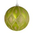thumbnail image 1 of Vickerman N188173D 4.75 in. Lime Matte Ball Ornament with Glitter Diamond Pattern  4 per Pack, 1 of 1