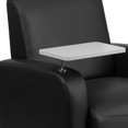 thumbnail image 3 of Black Leather Guest Chair with Tablet Arm, Front Wheel Casters and Cup Holder, 3 of 9