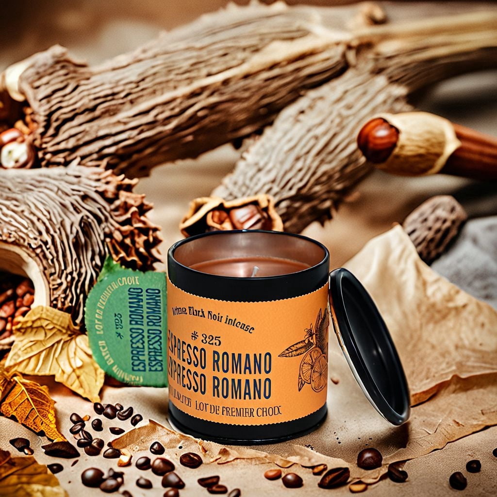Aroma Light 8oz Espresso Romano Soy Wax Blended Scented Candle, 1 mèche de coton