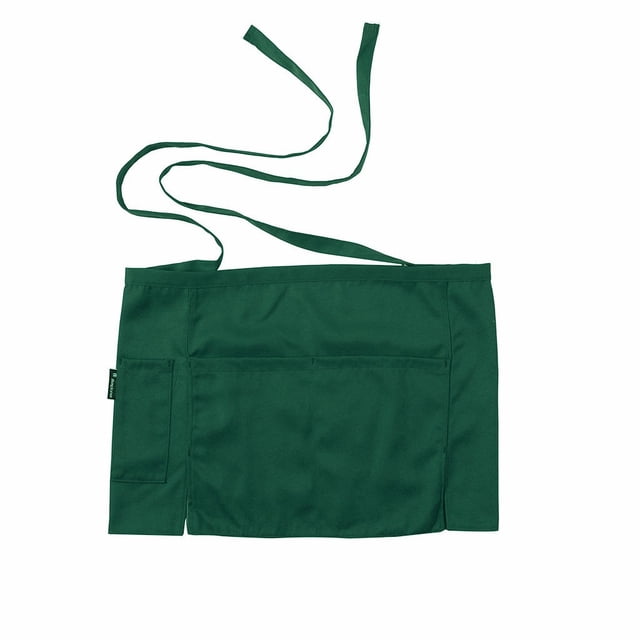 Unisex Waist Short Apron for Hotels and Restaurants Polyester Material with Double Pockets