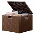 thumbnail image 1 of YUSAZENS 28 Gallon Lockable Resin Outdoor Deck Box Weatherproof UV Resistant Waterproof Storage Container Brown, 1 of 9
