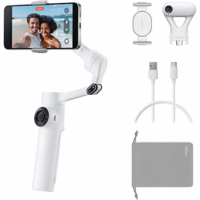 Insta360 Accessoire CINSABQA_Flow2Lite10 Flow 2 AI Tracker Bundle Summit Blanc