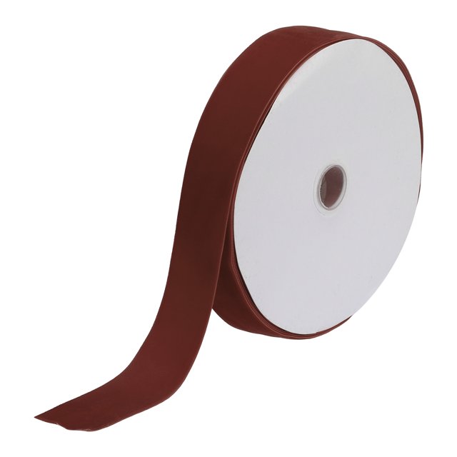 Unique Bargains Velvet Ribbon 1 1/2 Inch x 25 Yard Single Face Spool Silky DIY Crafts Gift Wrapping Bow Decoration Brown