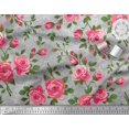 thumbnail image 2 of Soimoi polyester Crepe Fabric Leaves & Rose Flower Decor Fabric Printed Yard 42 Inch Wide, 2 of 3