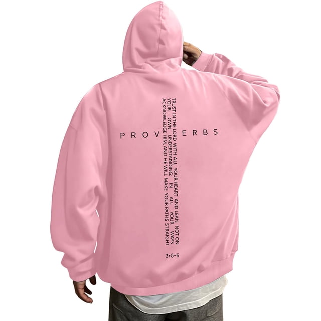 Chandail à Capuchon Rétro pour Hommes avec Verset Graphique, Tenue Décontractée Inspirante pour Croyants, Chandail Confortable à Enfiler