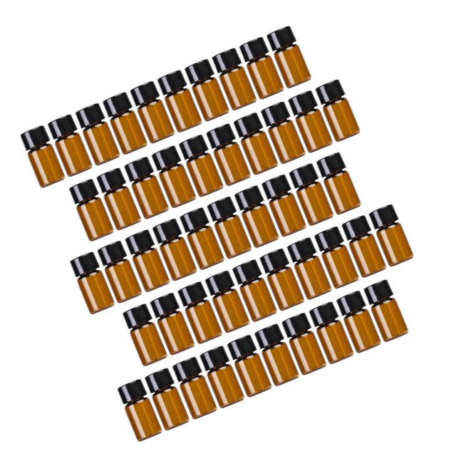 facefd 50x Refillable Glass Bottles Durable Mini for Fragrance Samples 3ml Conjoined Plug