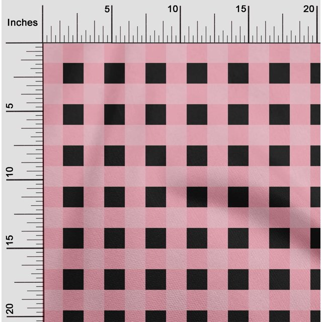 oneOone Cotton Poplin Fabric Gingham Check Print Sewing Fabric BTY 42 Inch Wide