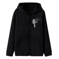 thumbnail image 3 of Chandails à Capuche Zippés pour Femmes Rabais de 50 % en Liquidation Mode Fermeture Éclair Col en V Hauts à Enfiler Manches Longues Blouse à Capuche Imprimée Chandail, 3 of 4