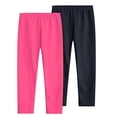 thumbnail image 1 of Timegard Girls Clothes 2pc Slim Fitting Pants Lightweight Solid Color Everyday Casual Stretch Leggings, 1 of 8