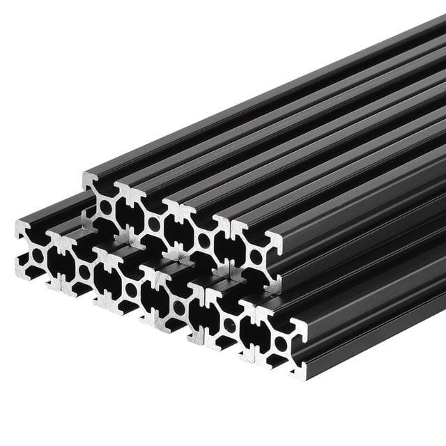 Unique Bargains 2020 T Slot Aluminum Extrusion 200mm(7.9 Inch) Black for 3D Printer Laser Engraving Machine 10 Pcs