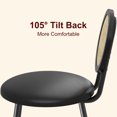thumbnail image 4 of 2PC Modern Upholstered Dining Chairs with Natural Rattan Back & Metal Legs, Space-Saving for Kitchen, Dining Room, 4 of 8