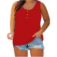 thumbnail image 1 of Timegard Camisoles pour Femmes Grande Taille Col Rond à Boutons Sans Manches Confortables Décontractées Amples Hauts T-Shirt Basique, 1 of 6