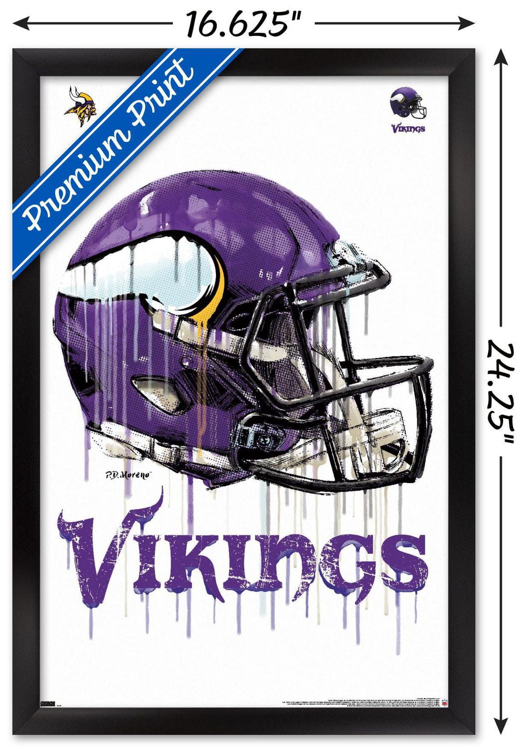 NFL Minnesota Vikings - Drip Helmet 20 Wall Poster